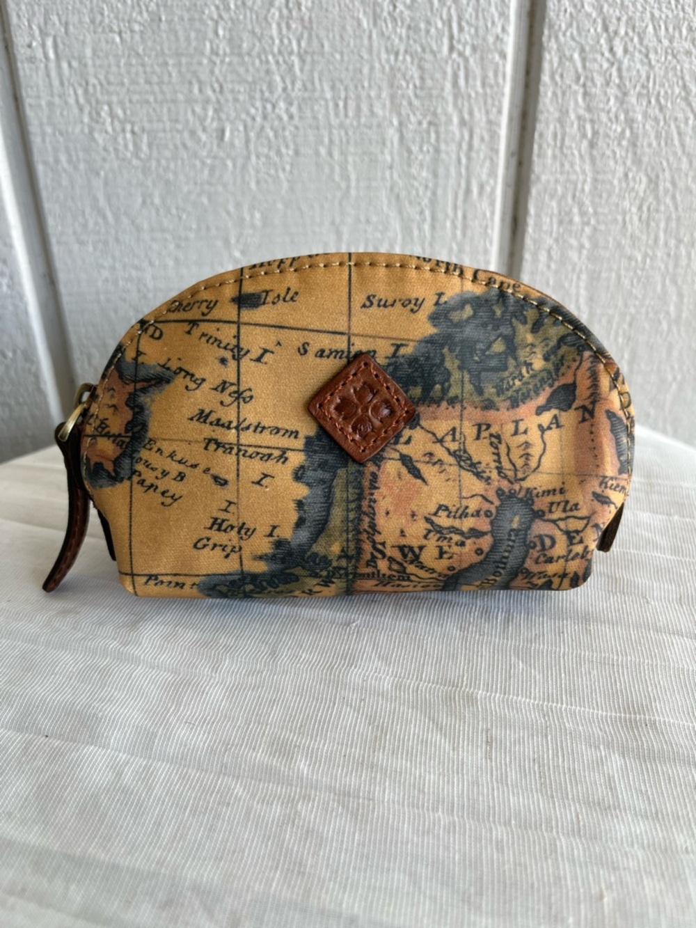 Patricia Nash European Map Print Rosalie Mini Coin Lipstick Cosmetic Purse